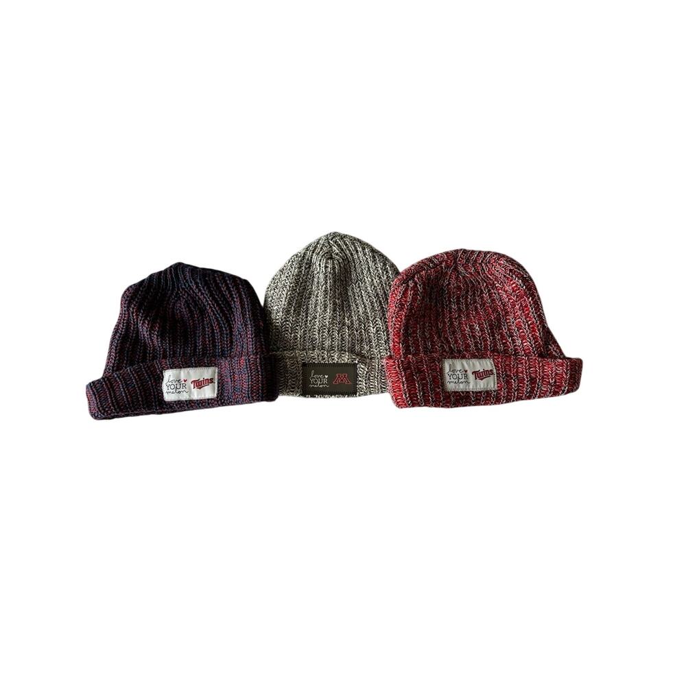Love Your Melon Minnesota Twins Knit Beanie Hat Bundle MLB Winter Caps